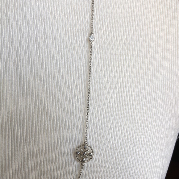 Sterling Silver and White Sapphire Necklace - Picture 5 of 9
